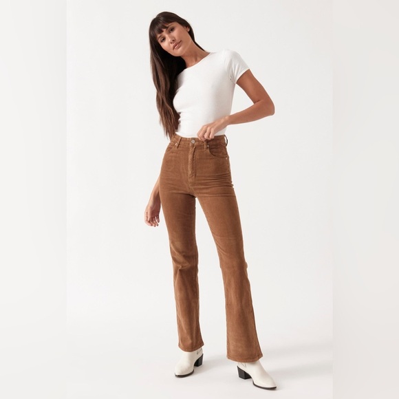 Rollas Dusters Bootcut Cords in Tobacco - Picture 1 of 6